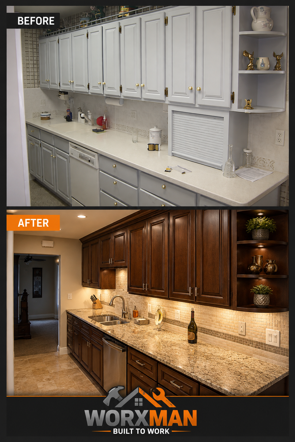 Before and after Millcreek kitchen transformation